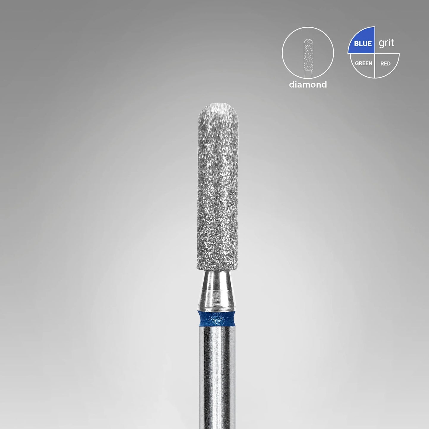 Diamond nail drill bit rounded cylinder blue EXPERT head diameter 2,5 mm / working part 10 mm image 0