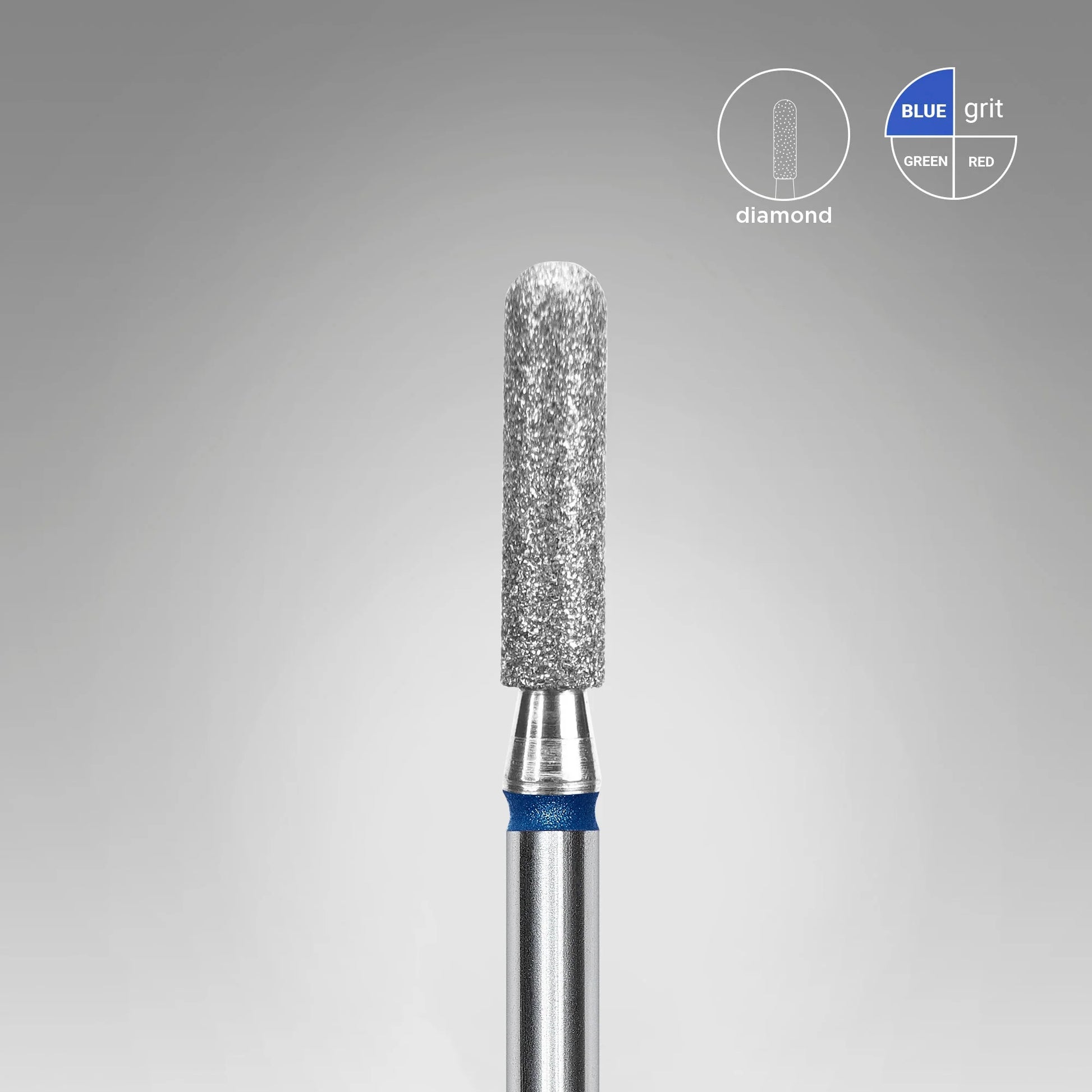 Diamond nail drill bit rounded cylinder blue EXPERT head diameter 2,5 mm / working part 10 mm image 0