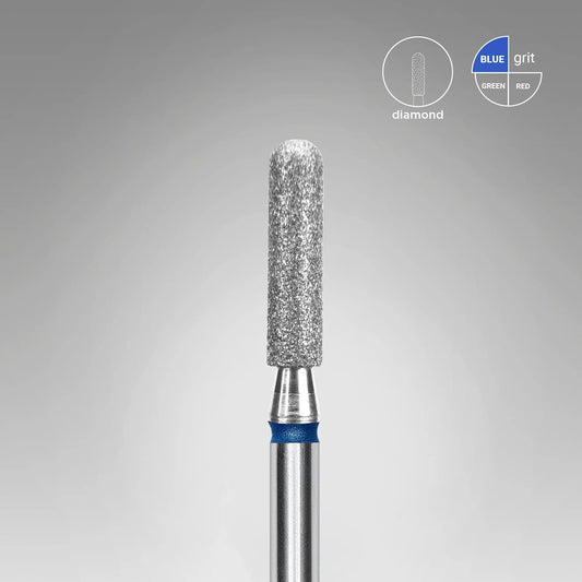 Diamond nail drill bit rounded cylinder blue EXPERT head diameter 2,5 mm / working part 10 mm image 0