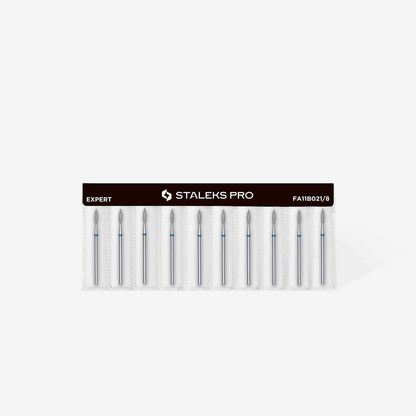 Diamond nail drill bit pointed flame blue EXPERT head diameter 2,1 mm / working part 8 mm