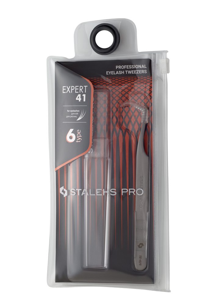 Professional eyelash tweezers EXPERT 41 TYPE 6 (curved tweezers for volume extension,75') image 4