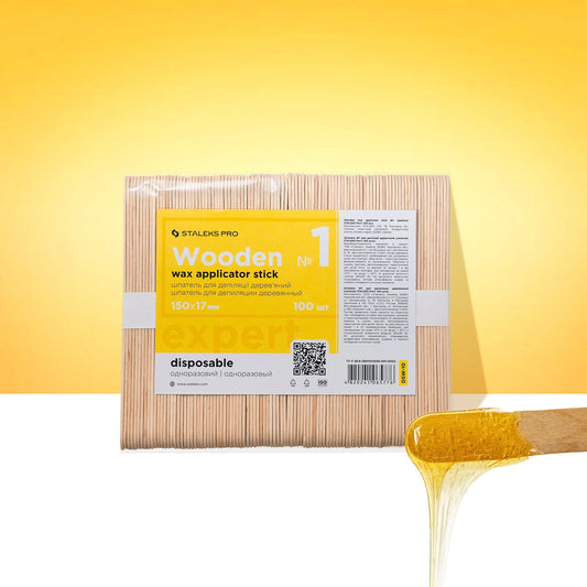 Wooden wax applicator stick EXPERT 150x17 mm (100 pcs) image 0