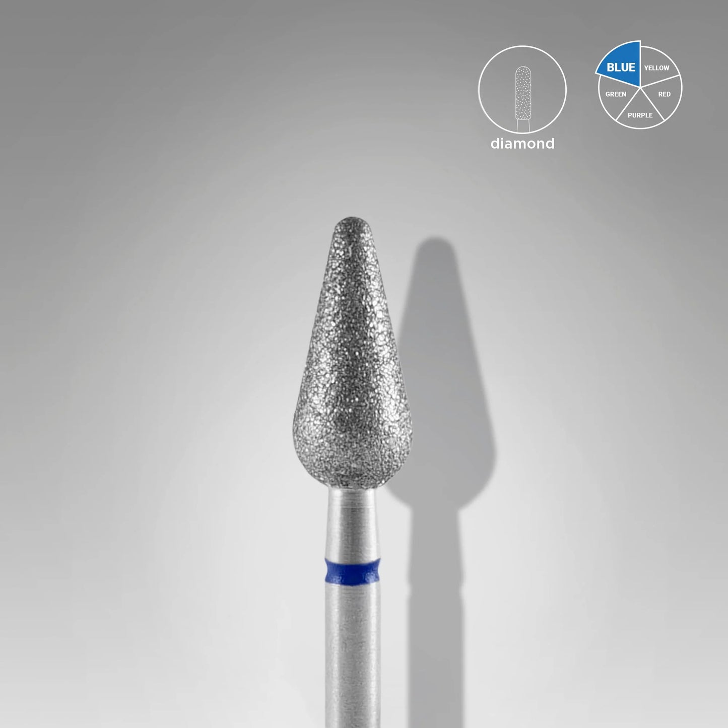 Diamond nail drill bit rounded pear blue EXPERT head diameter 5 mm / working part 12 mm image 0