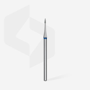 Diamond nail drill bit flame mini blue EXPERT head diameter 1 mm / working part 3 mm image 1