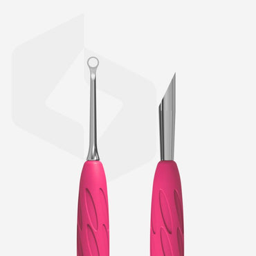 Manicure pusher with silicone handle “Gummy” UNIQ 11 TYPE 2 (slanted pusher + ring) image 1
