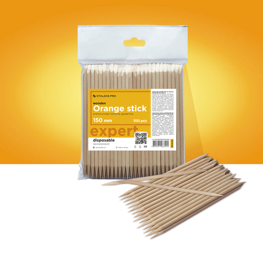 Orange stick STALEKS PRO for manicure, wooden 150 mm (100 pcs) image 0
