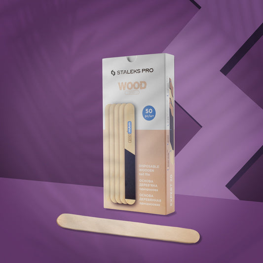 Disposable wooden nail file, straight (base) EXPERT 50 pieces. image 0