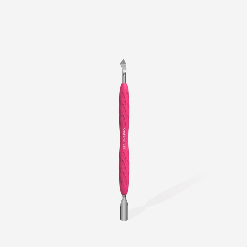 Manicure pusher with silicone handle “Gummy” UNIQ 10 TYPE 4.2 (narrow rounded pusher + bent blade) image 2