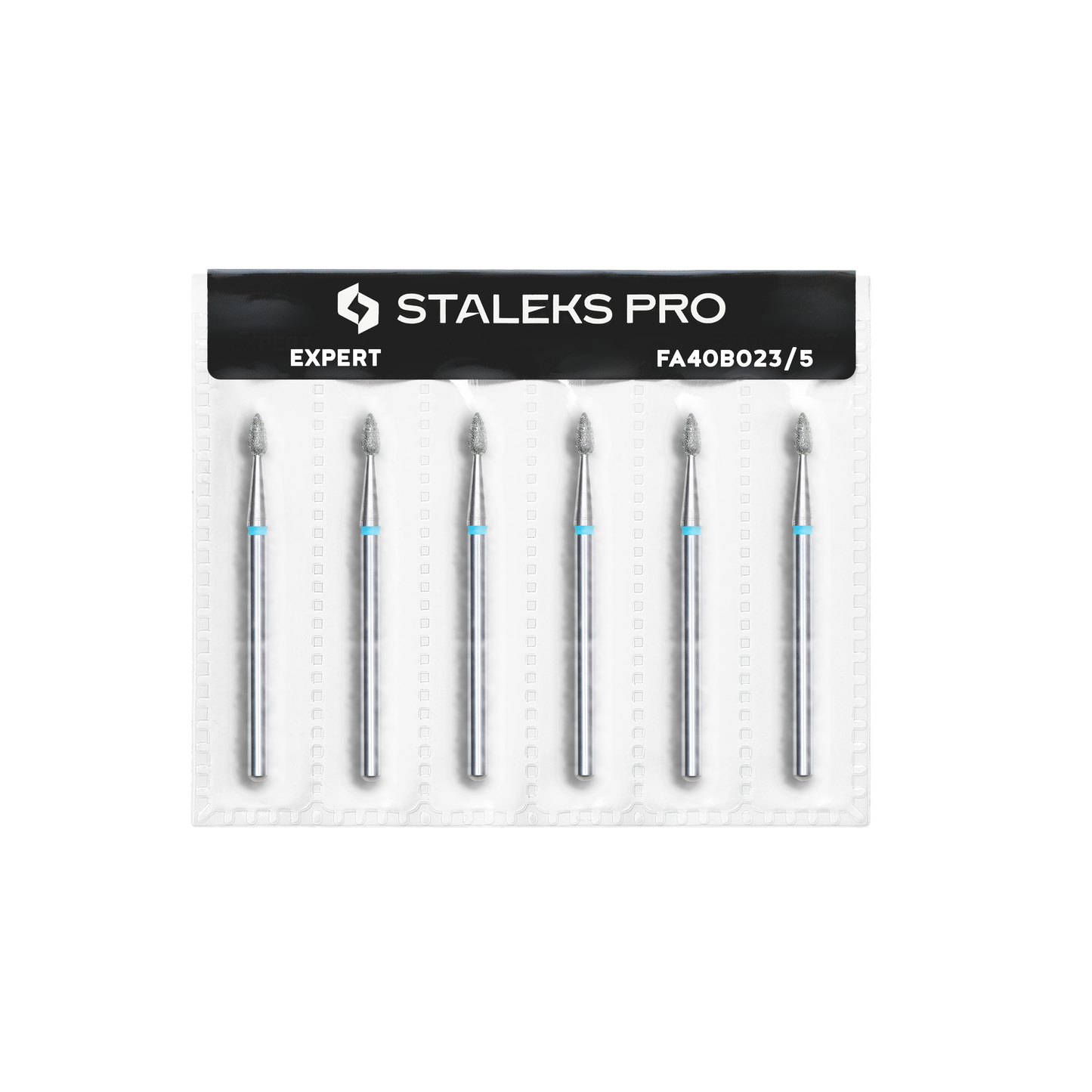 Diamond nail drill bit, "drop" , blue, head diameter 2,3 mm/ working part 5 mm (6 pcs) image 2