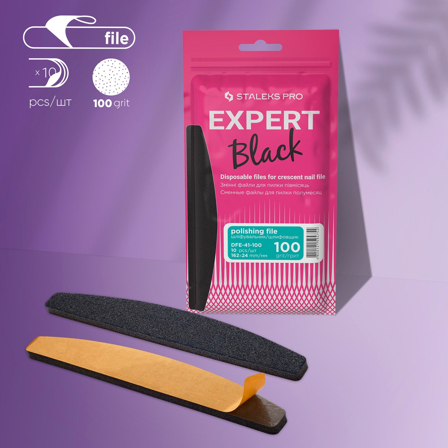 Replaceable abrasive kit (polishing file) for crescent file EXPERT 41 100 grit (10 pcs)