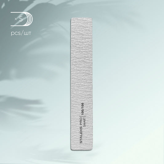 Mineral broad straight nail file SMART 100/100 grit, (5 pcs.), set