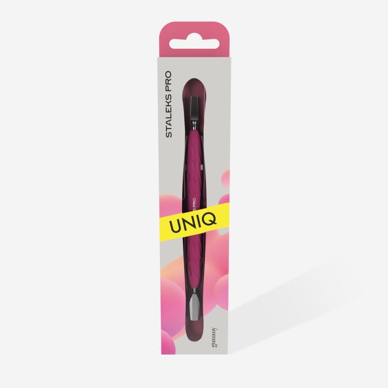 Manicure pusher with silicone handle “Gummy” UNIQ 10 TYPE 5 (narrow rounded pusher + wide blade) image 3
