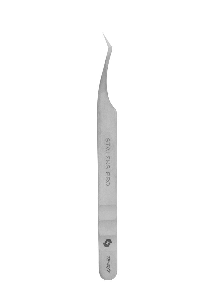 Professional eyelash tweezers EXPERT 41 TYPE 7 (L-shaped,30') image 3
