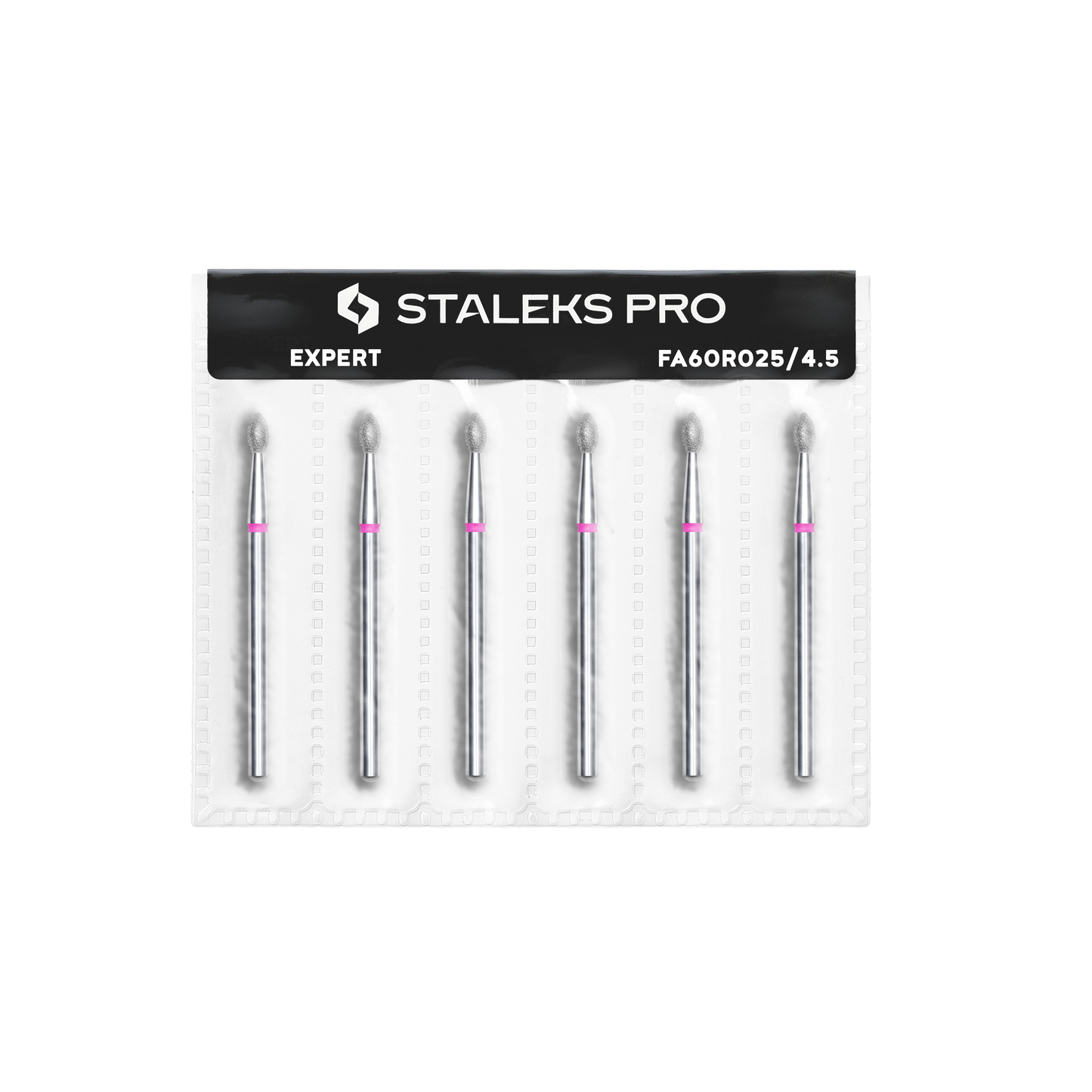 Diamond nail drill bit, pointed "bud" , red, head diameter 2.5 mm/ working part 4.5 mm (6 pcs) image 2
