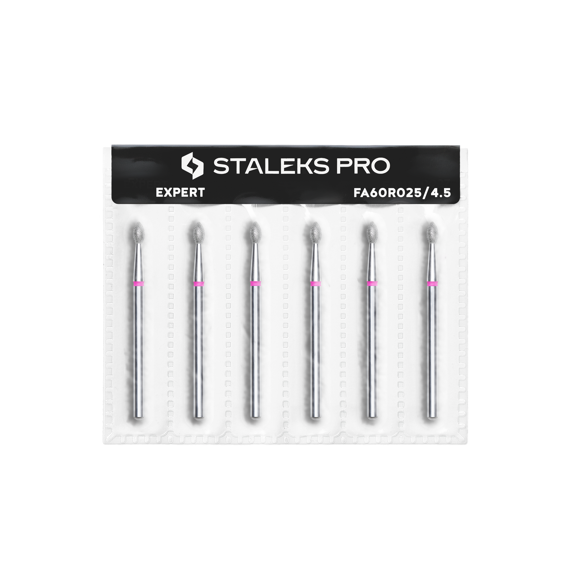 Diamond nail drill bit, pointed "bud" , red, head diameter 2.5 mm/ working part 4.5 mm (6 pcs) image 2