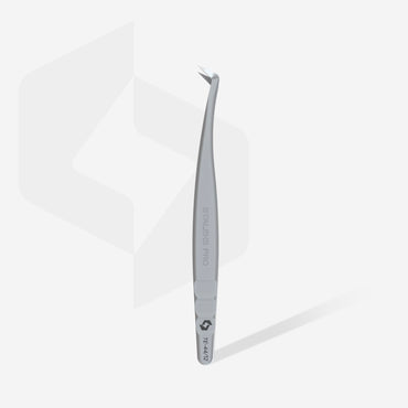 Professional eyelash tweezers with fiber tips EXPERT 44 TYPE 12 (L-shaped, 65′) image 1