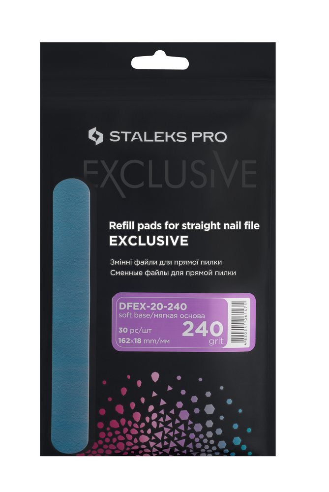 Disposable files for straight nail file (soft base) EXCLUSIVE 20 240 grit (30 pcs) image 3