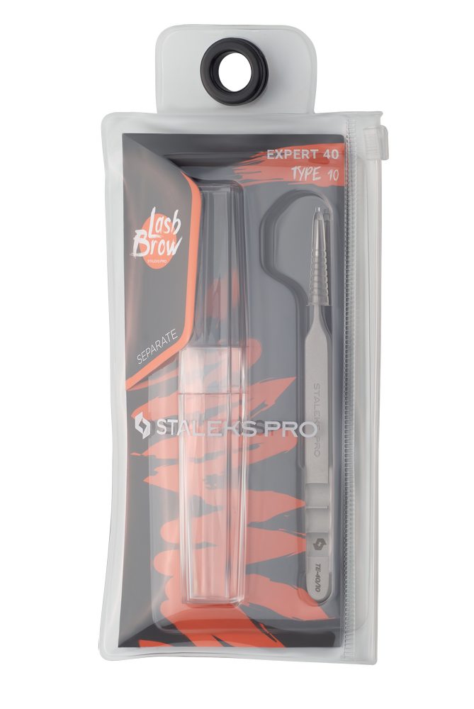 Professional eyelash tweezers EXPERT 40 TYPE 10 (straight) image 4