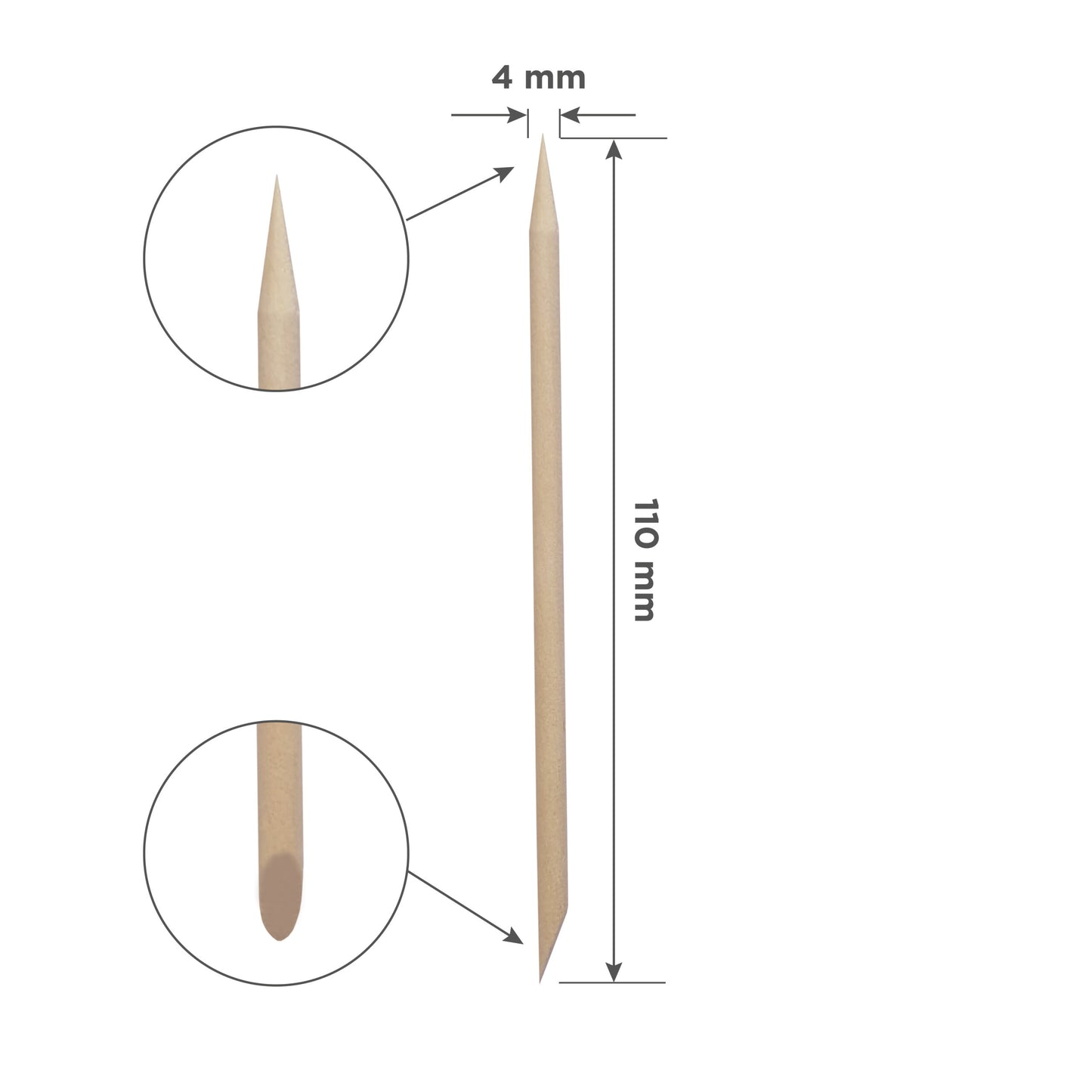 Orange stick STALEKS PRO for manicure, wooden 110 mm (100 pcs) image 1