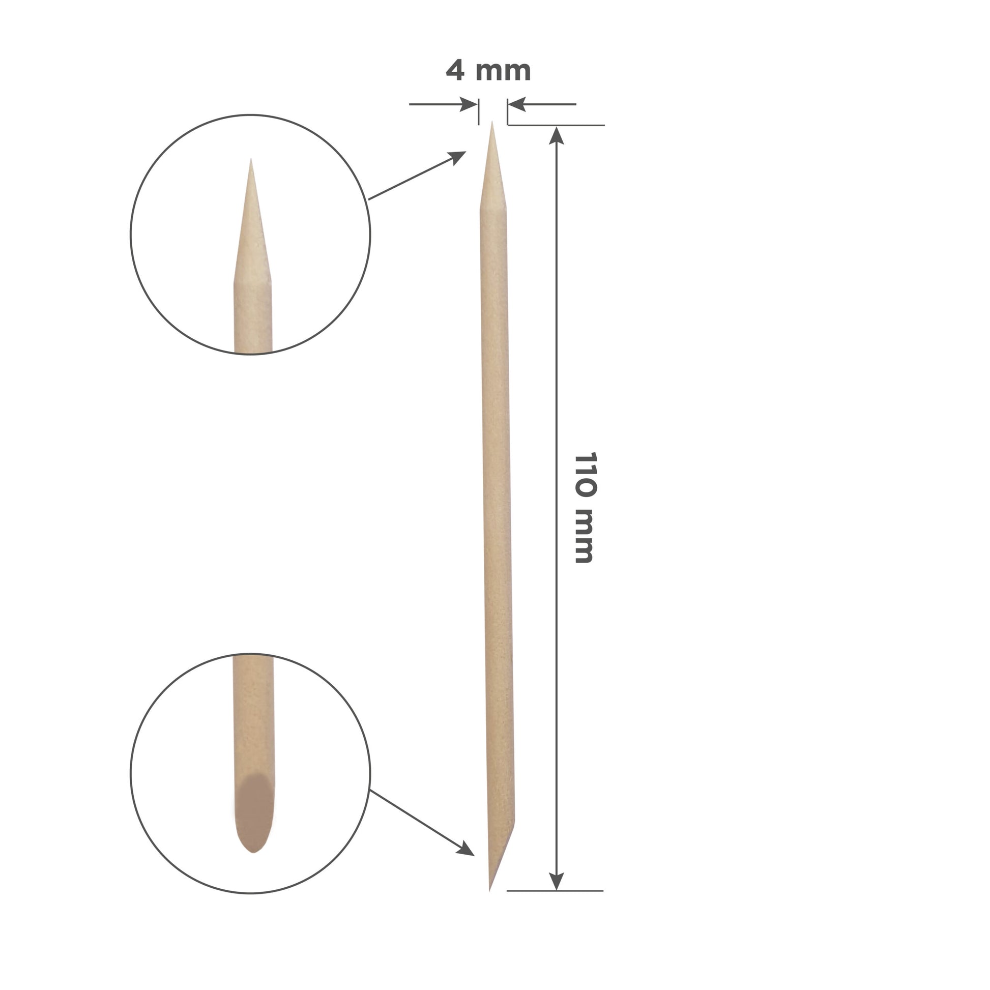 Orange stick STALEKS PRO for manicure, wooden 110 mm (100 pcs) image 1