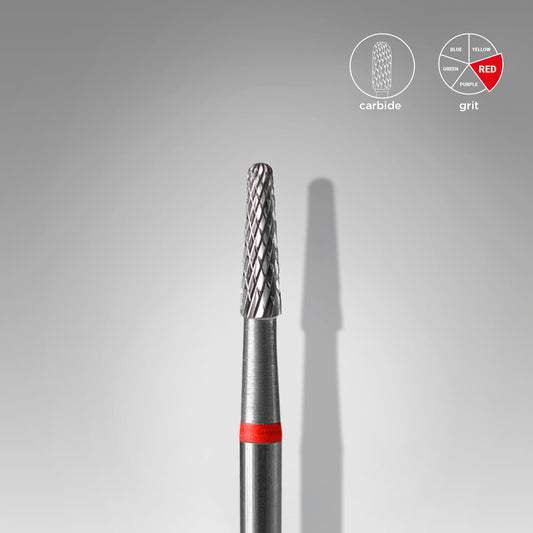 Carbide nail drill bit, “cone” red, head diameter 2.3 mm / working part 8 mm image 0