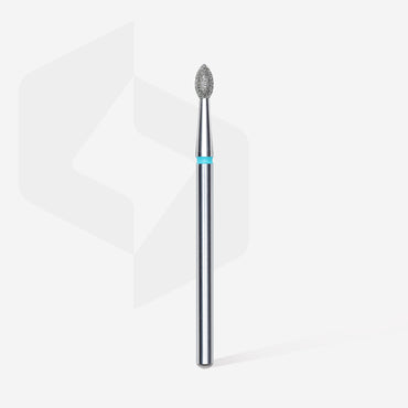 Diamond nail drill bit, pointed "bud" , blue, head diameter 2.5 mm/ working part 4.5 mm image 1