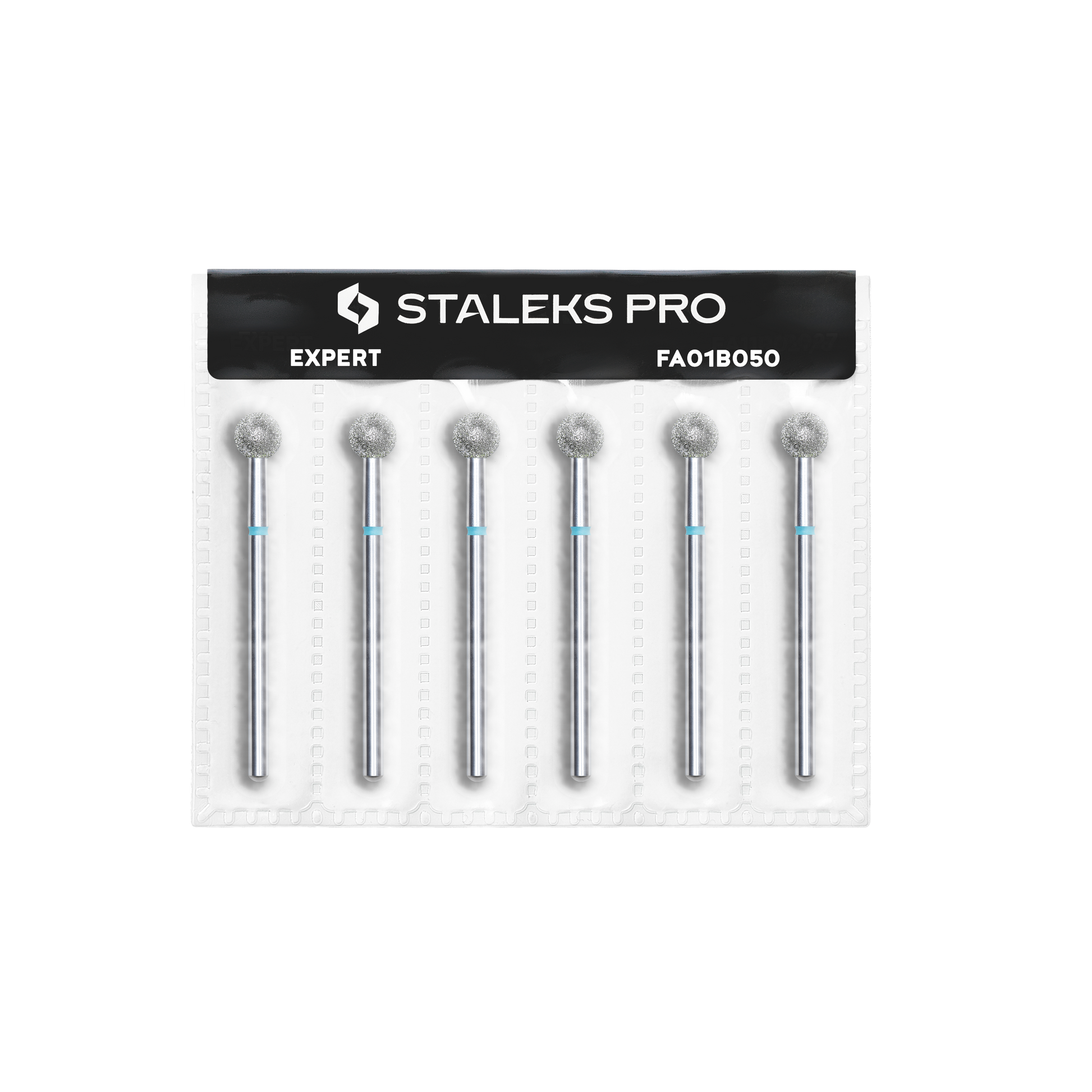 Diamond nail drill bit, "ball", blue, head diameter 5 mm (sets 6 pcs) image 2