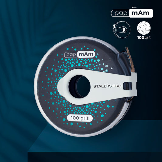 Nail file refill roll papmAm EXCLUSIVE in a plastic case STALEKS PRO 100 grit  (7meters) image 0