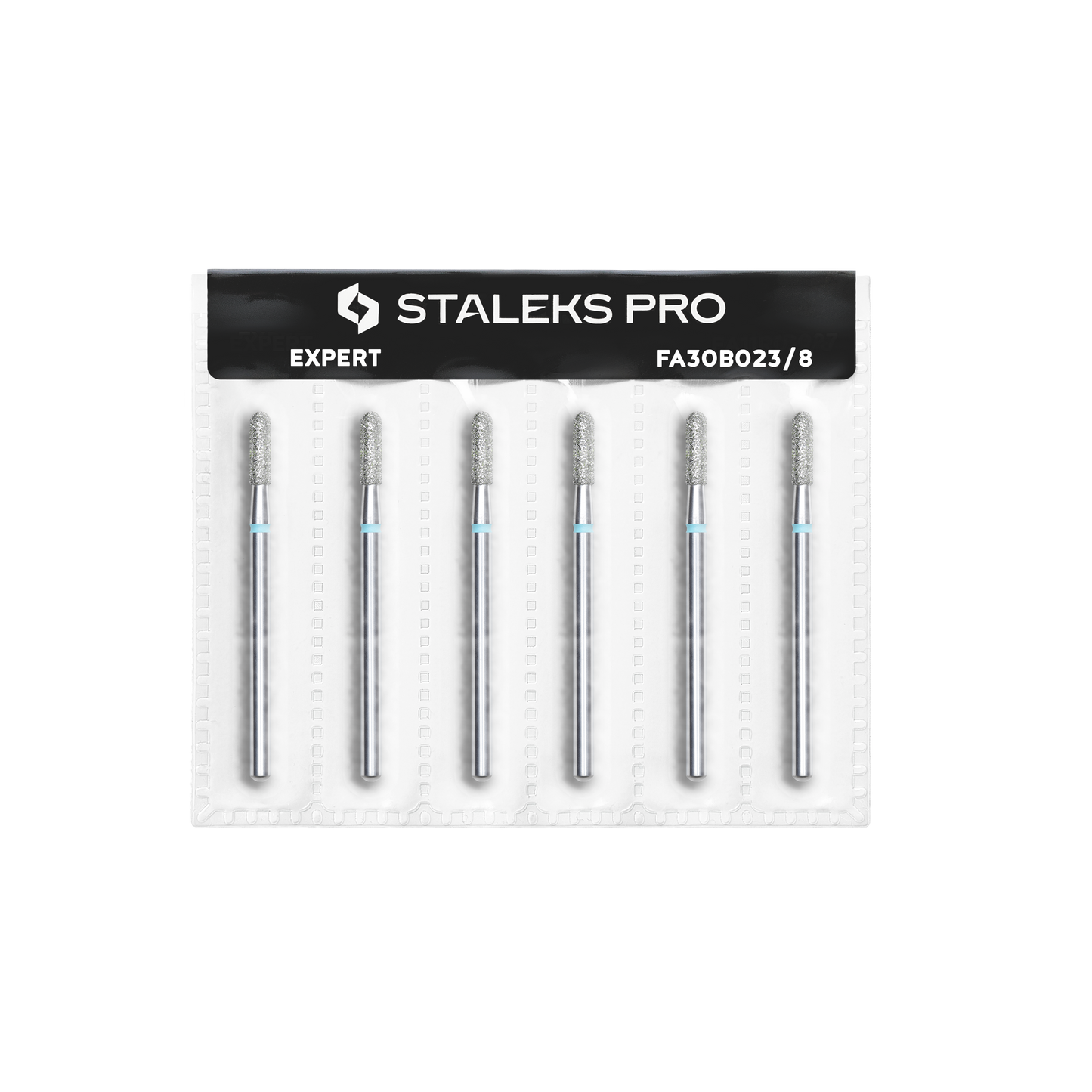 Diamond nail drill bit, rounded "cylinder", blue, head diameter 2.3 mm/ working part 8 mm (6 pcs) image 2