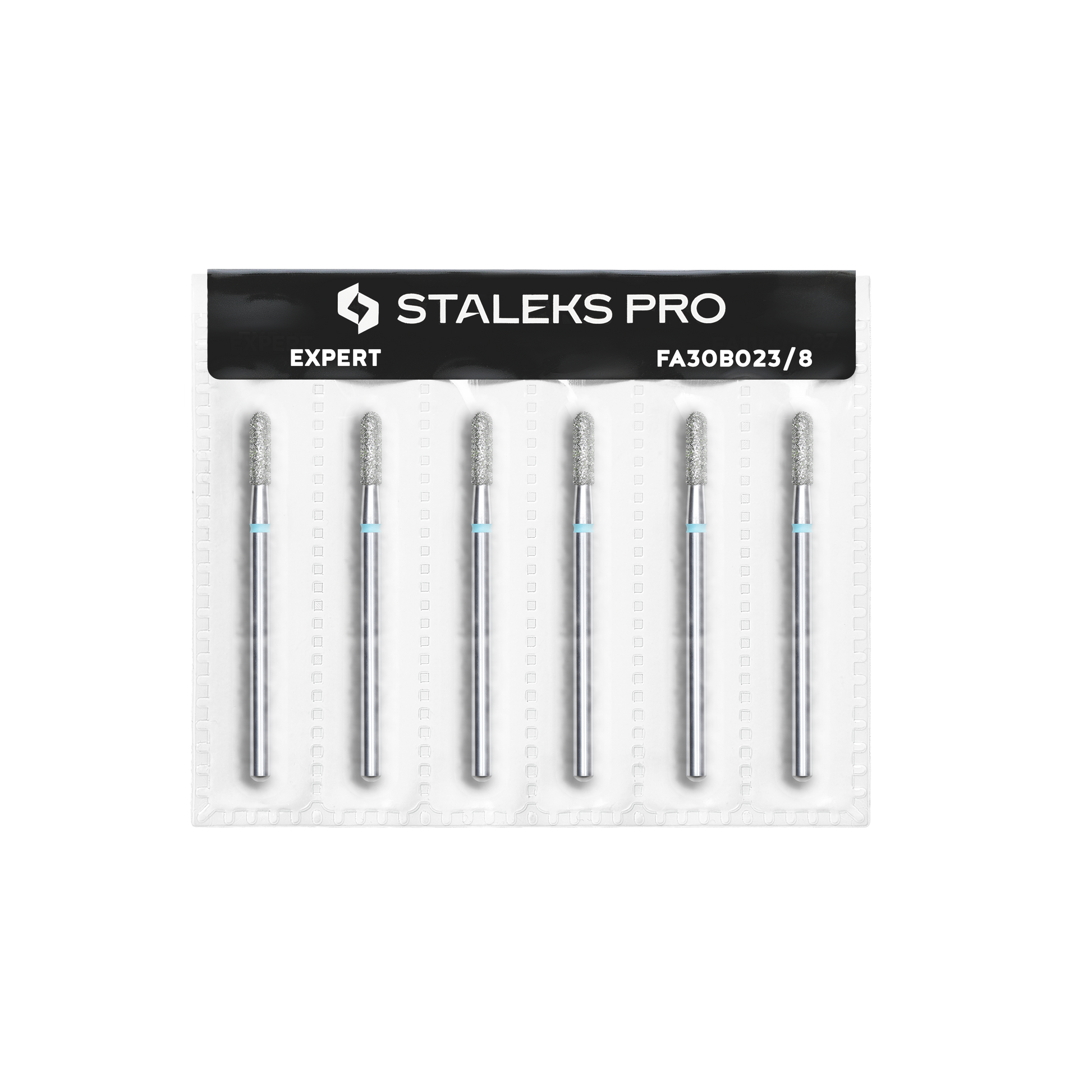Diamond nail drill bit, rounded "cylinder", blue, head diameter 2.3 mm/ working part 8 mm (6 pcs) image 2