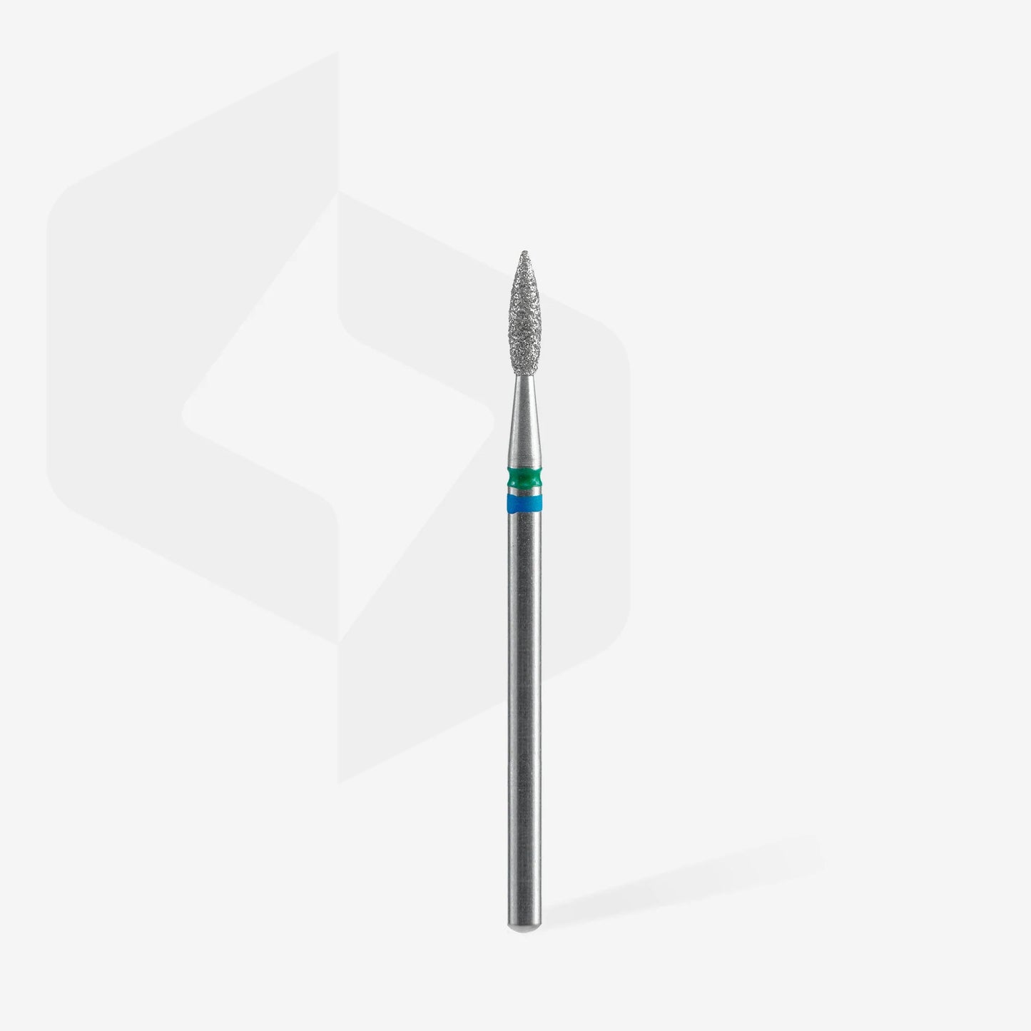 Diamond nail drill bit DUO flame blue-green EXPERT head diameter 2,1 mm / working part 8 mm image 1