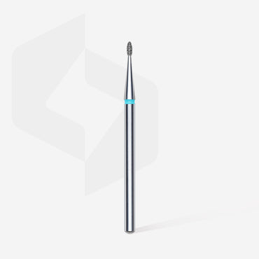 Diamond nail drill bit, rounded "bud" , blue, head diameter 1.2 mm/ working part 3 mm image 1