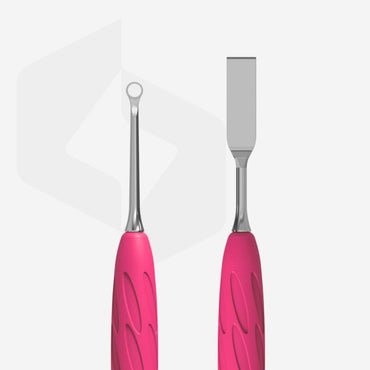 Manicure pusher with silicone handle “Gummy” UNIQ 11 TYPE 1 (flat straight pusher + ring) image 1
