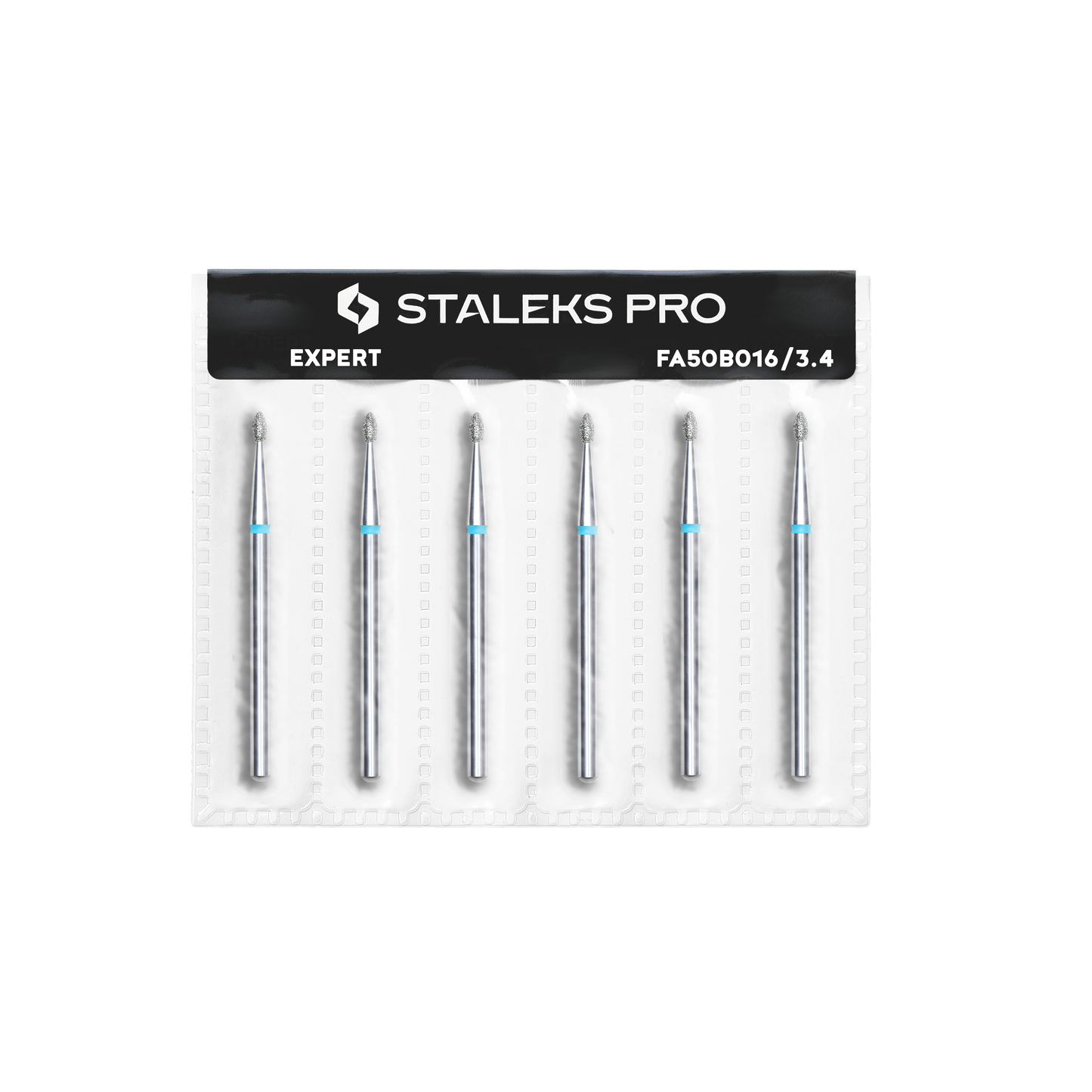 Diamond nail drill bit, rounded "bud" , blue, head diameter 1.6 mm/ working part 3.4 mm (6 pcs) image 2