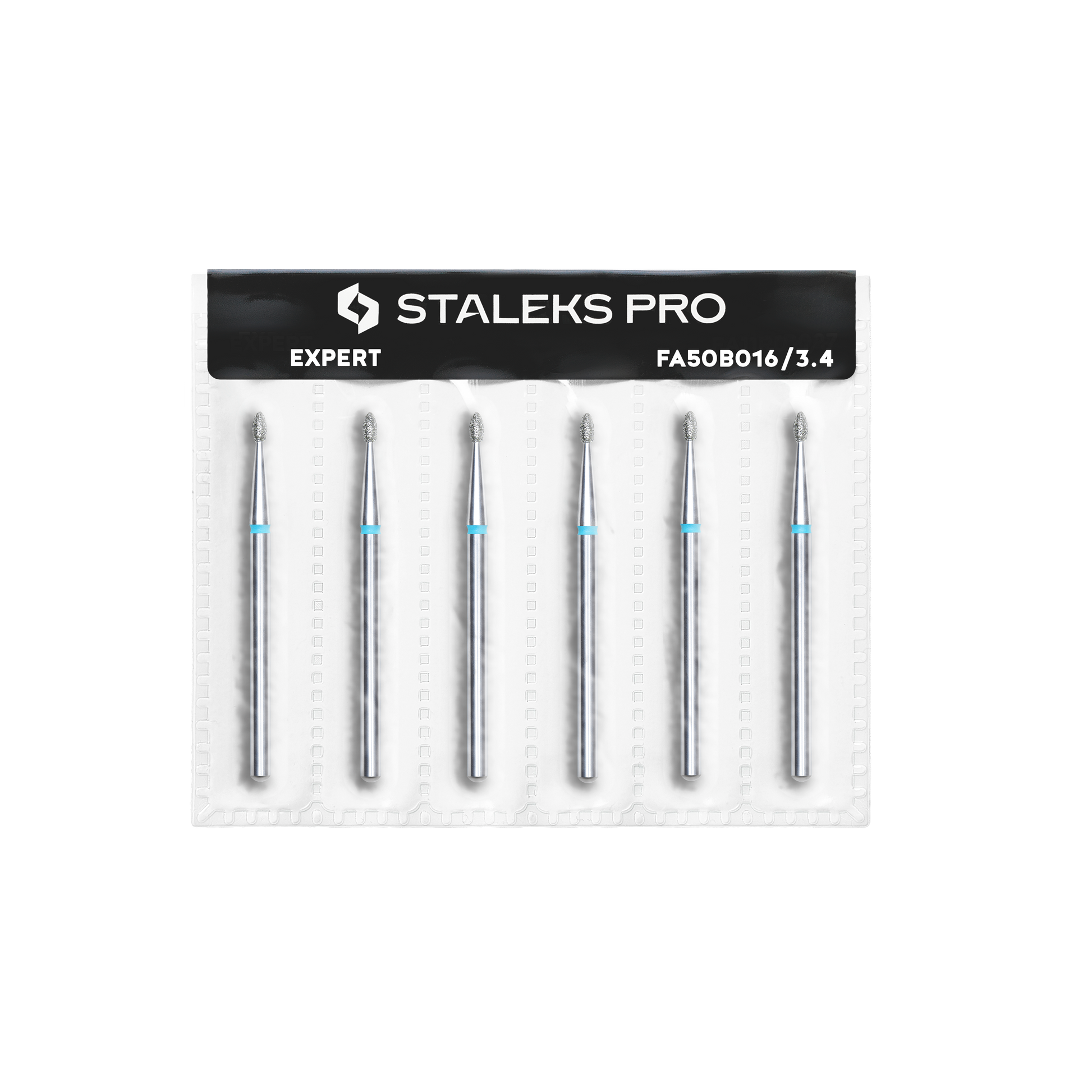 Diamond nail drill bit, rounded "bud" , blue, head diameter 1.6 mm/ working part 3.4 mm (6 pcs) image 2