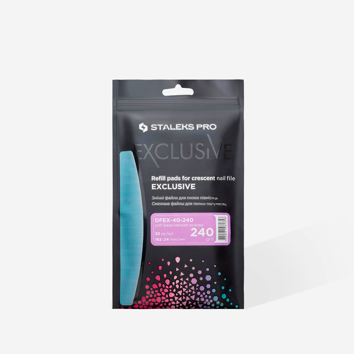 Disposable files for crescent nail file (soft base) EXCLUSIVE 40 240 grit (30 pcs)