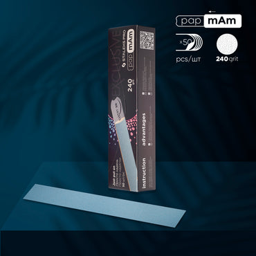 Disposable papmAm files for straight nail file EXCLUSIVE 22 240 grit (50 pcs)