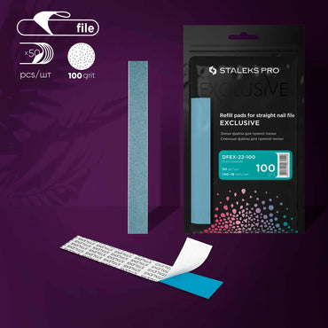 Disposable files for straight nail file EXCLUSIVE 22 100 grit (50 pcs)