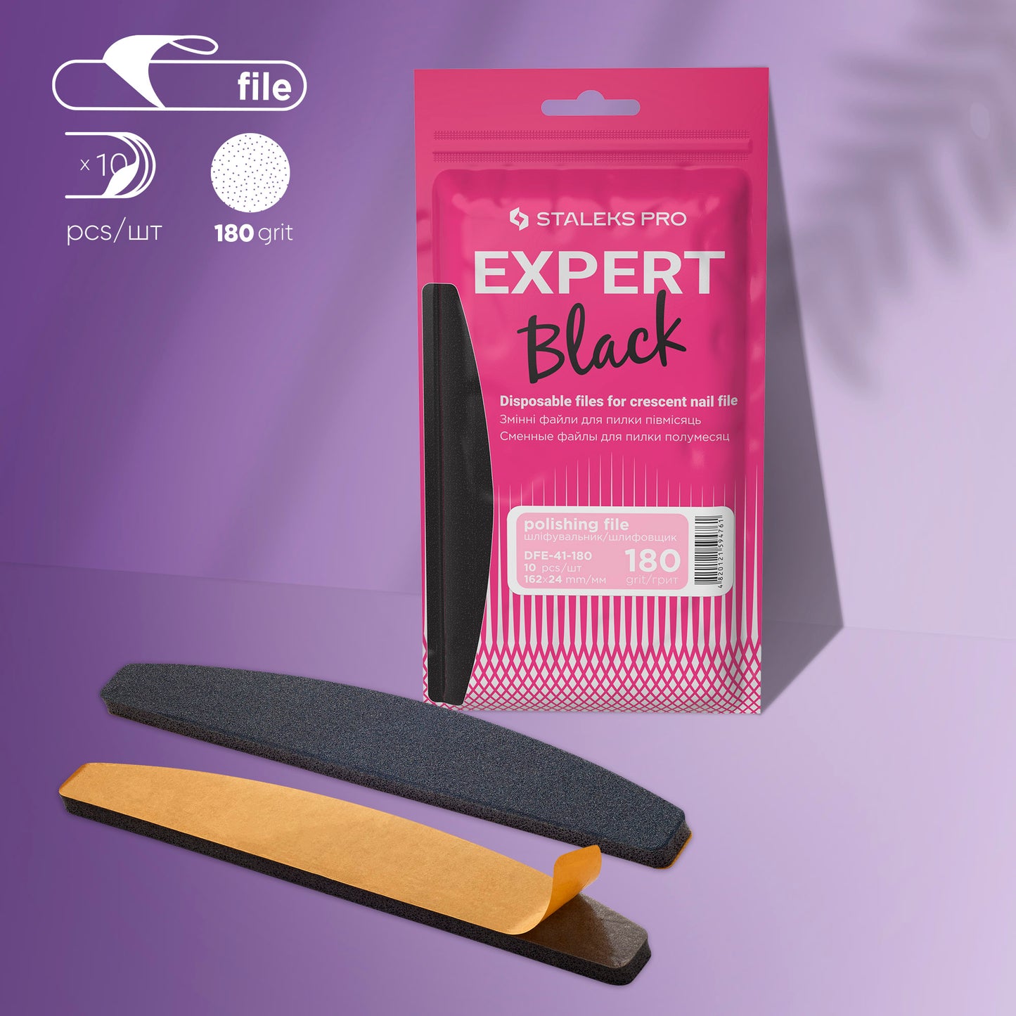 Replaceable abrasive kit (polishing file) for crescent file EXPERT 41 180 grit (10 pcs)