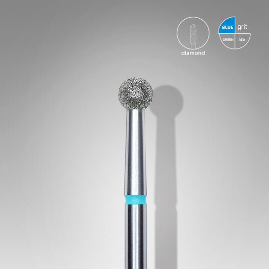 Diamond nail drill bit, "ball", blue, head diameter 3,5 mm image 0