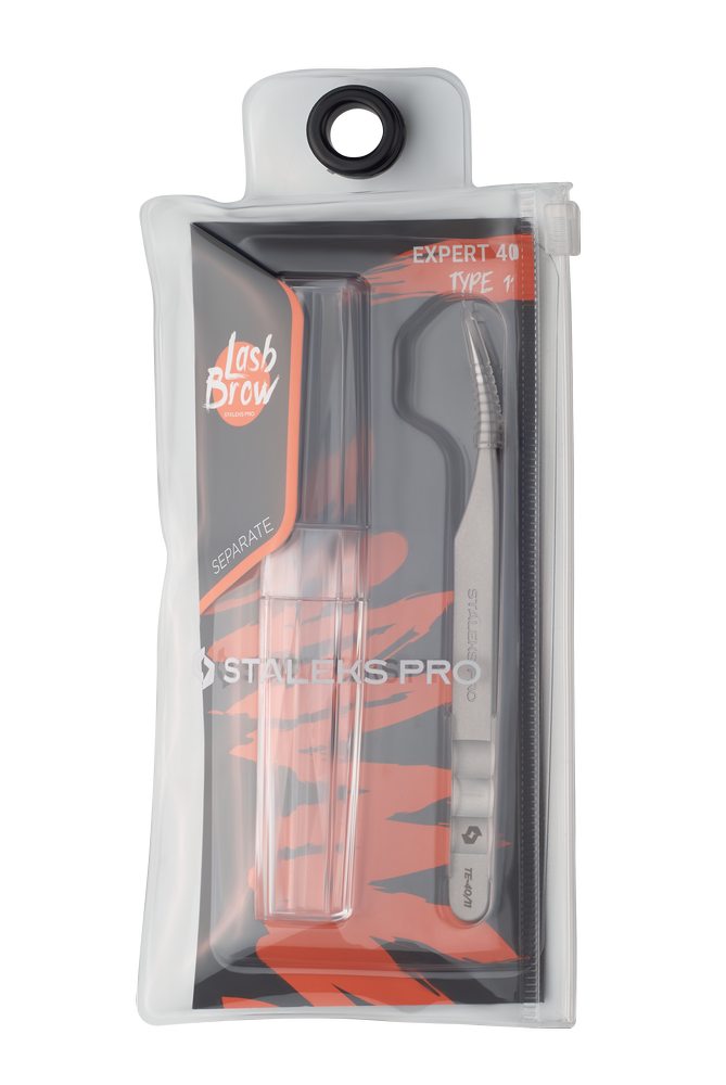 Professional eyelash tweezers EXPERT 40 TYPE 11 (curved) image 4