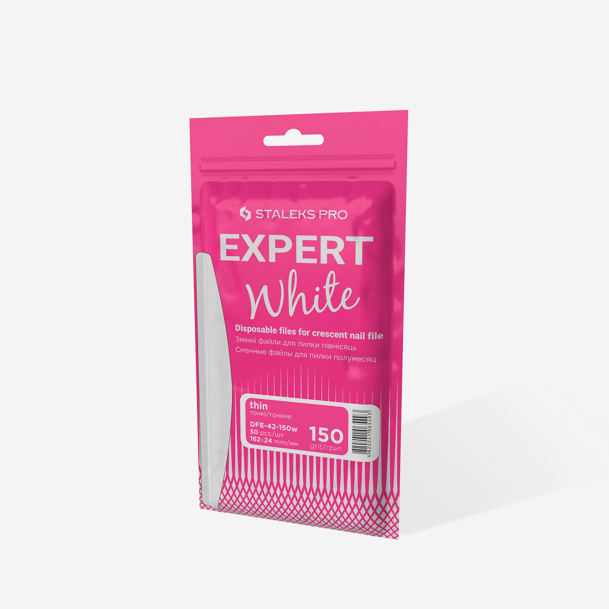 White disposable files for straight nail file Staleks Pro Expert 42, 150 grit (50 pcs) image 3