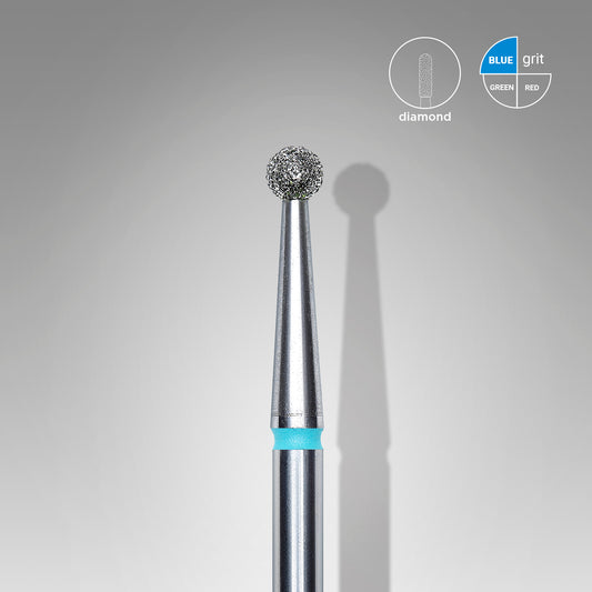 Diamond nail drill bit, "ball", blue, head diameter 2.5 mm image 0