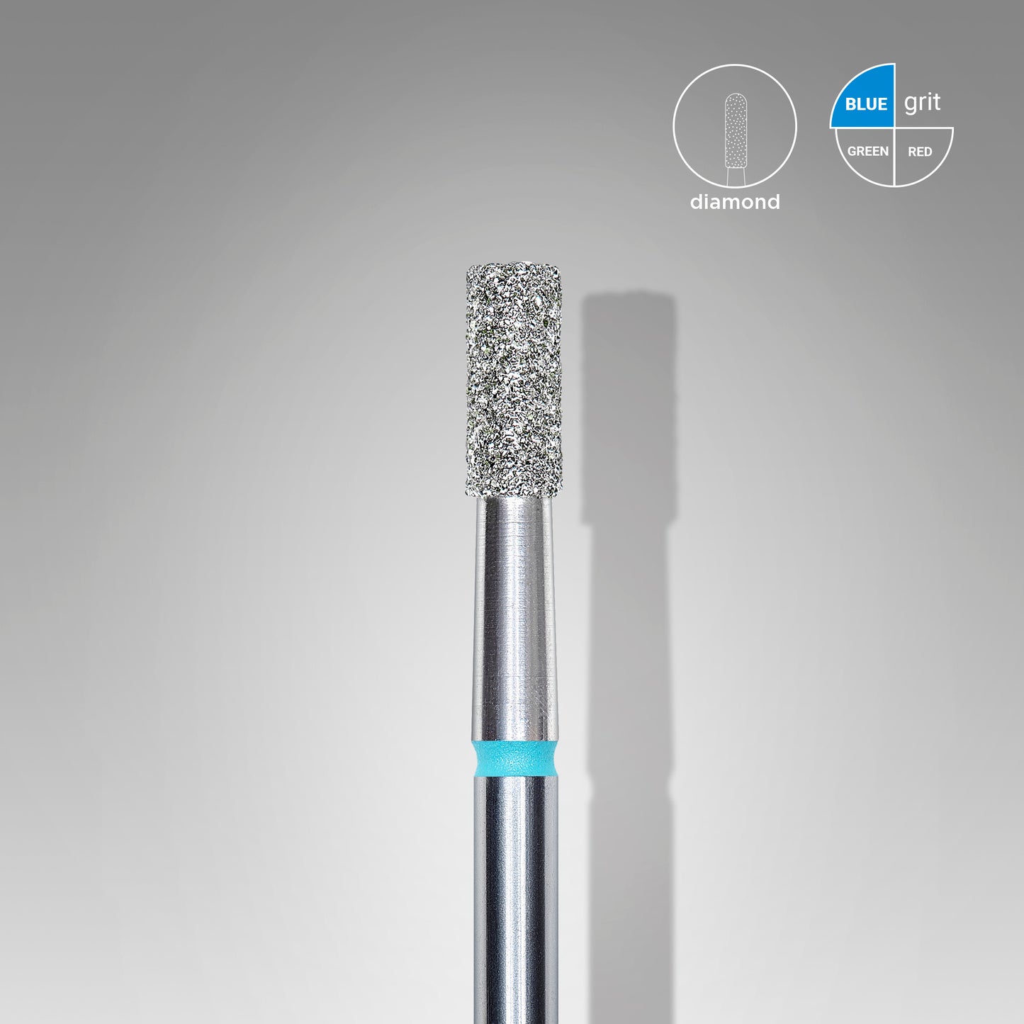 Diamond nail drill bit, "cylinder", blue, head diameter 2.5 mm/ working part 6 mm (6 pcs) image 0