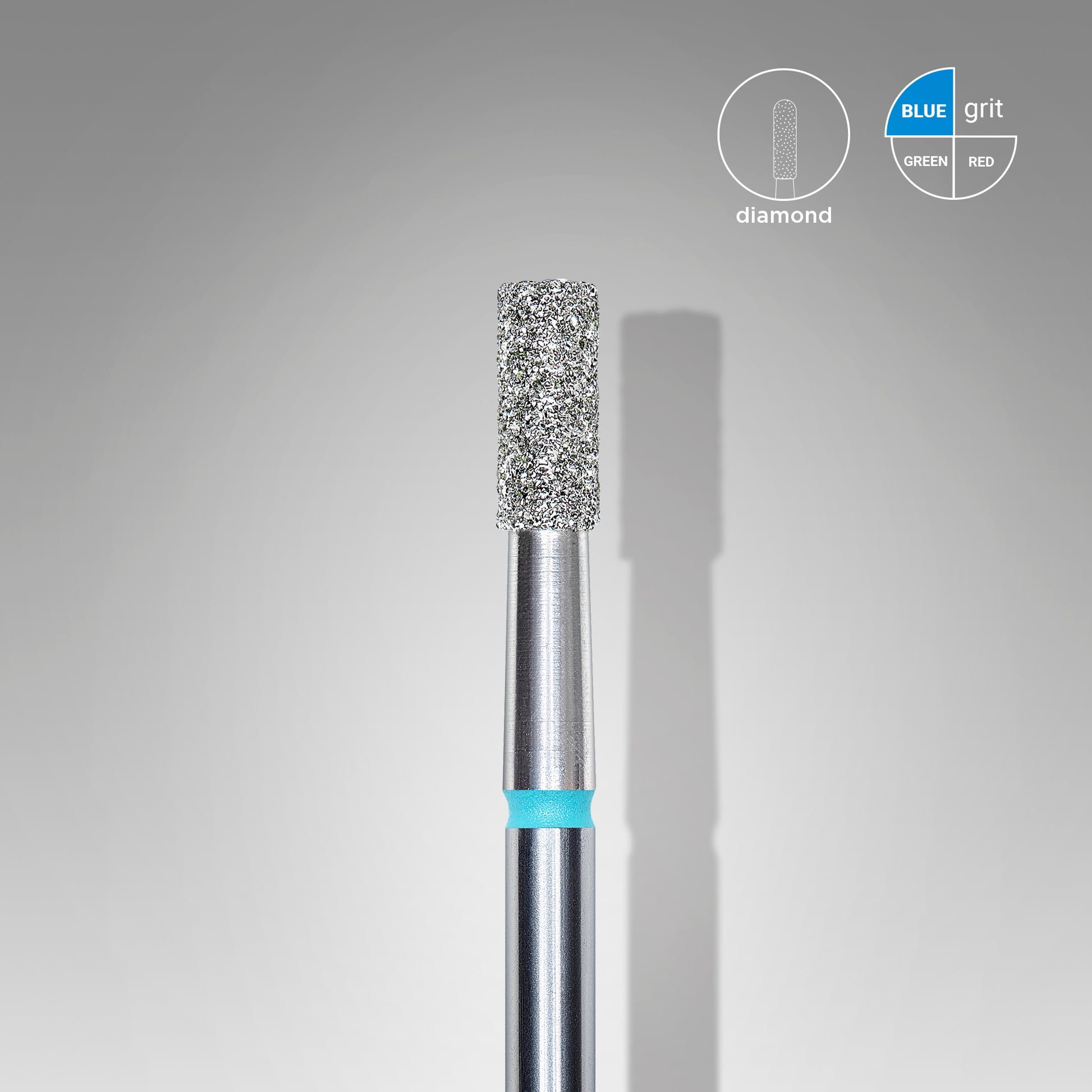 Diamond nail drill bit, "cylinder", blue, head diameter 2.5 mm/ working part 6 mm (6 pcs) image 0