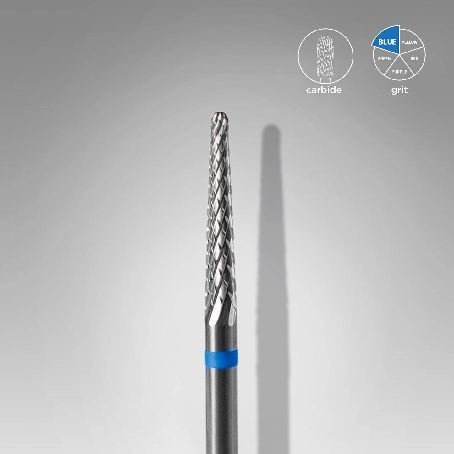 Carbide nail drill bit, “cone” blue, head diameter 2.3 mm / working part 14 mm image 0