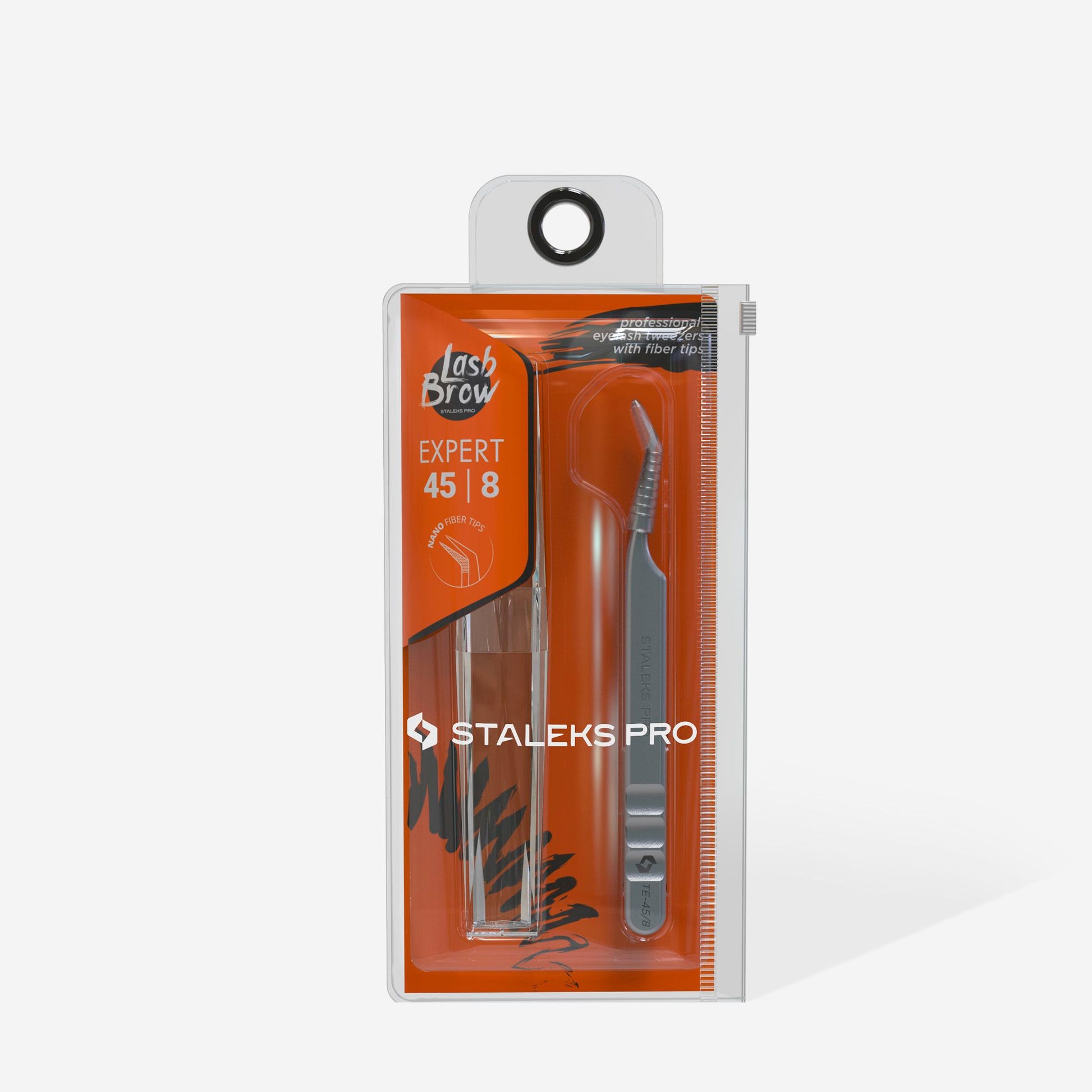 Professional eyelash tweezers with fiber tips EXPERT 45 TYPE 8 (mini L) image 3