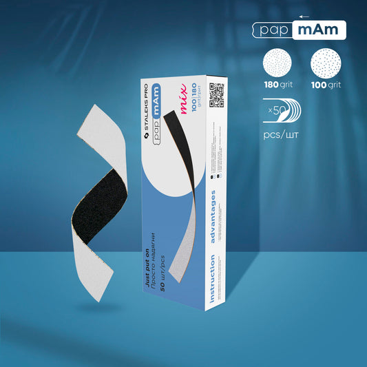Disposable double-sided files papmAm Mix EXPERT 22 on a wooden base 100/180 grit (25 pcs) image 0