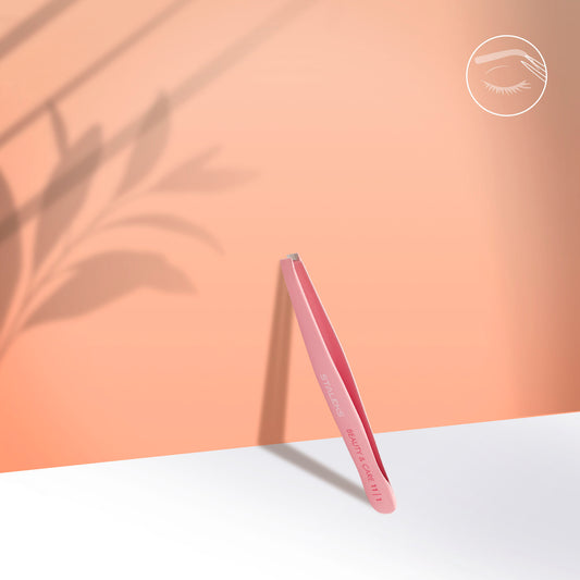 Eyebrow tweezers BEAUTY & CARE 11 TYPE 1 (wide straight), pink colour image 0