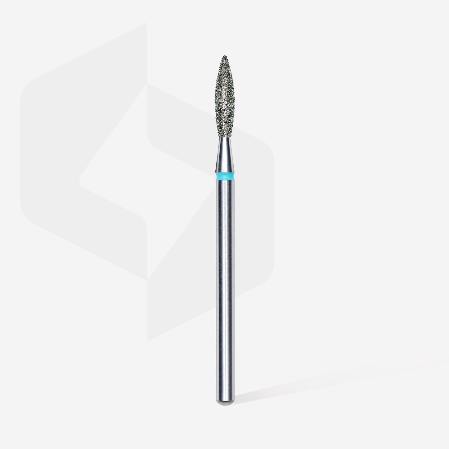 Diamond nail drill bit, "flame" , blue, head diameter 2.3 mm/ working part 10 mm image 1